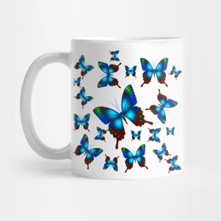 Morpho Butterfly Wings in Royal Aqua Blue Mug